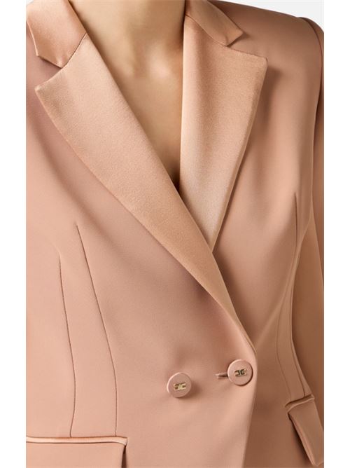 JACKET WITH SATIN LAPERS ELISABETTA FRANCHI | GI14951E2283 nudo